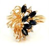 Sapphire & Diamond Dress Cluster Ring 14ct Yellow Gold Fine Wedding Jewellery -2.JPG