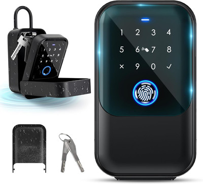 Smart Key Lock Box Bluetooth Fingerprint APP Control Multiple Codes Security Loc
