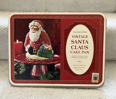 Williams Sonoma SANTA CLAUS Nordic Ware 3D CHRISTMAS Metal Cake Pan - 10 Cups