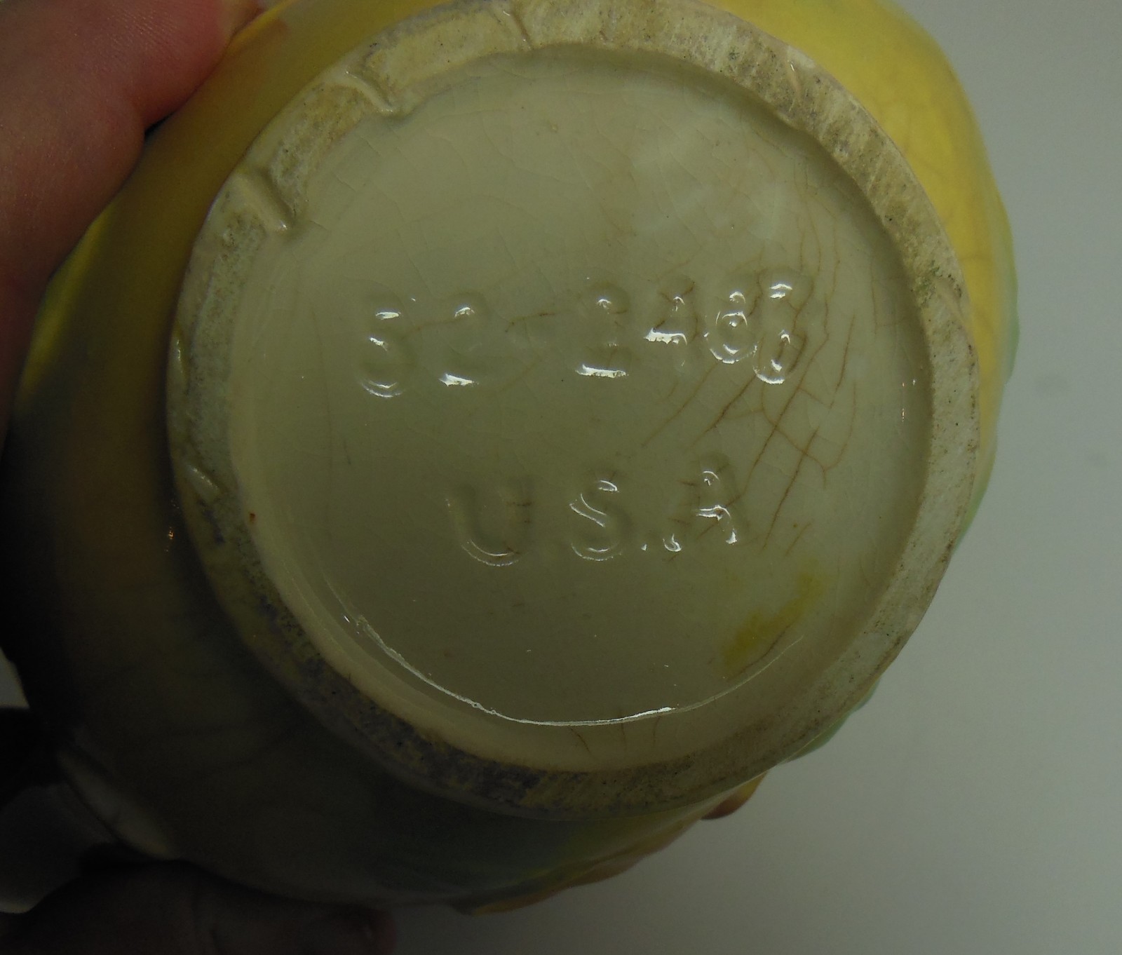 Hull Sun Glow Pitcher Yellow w/ Pink Flower