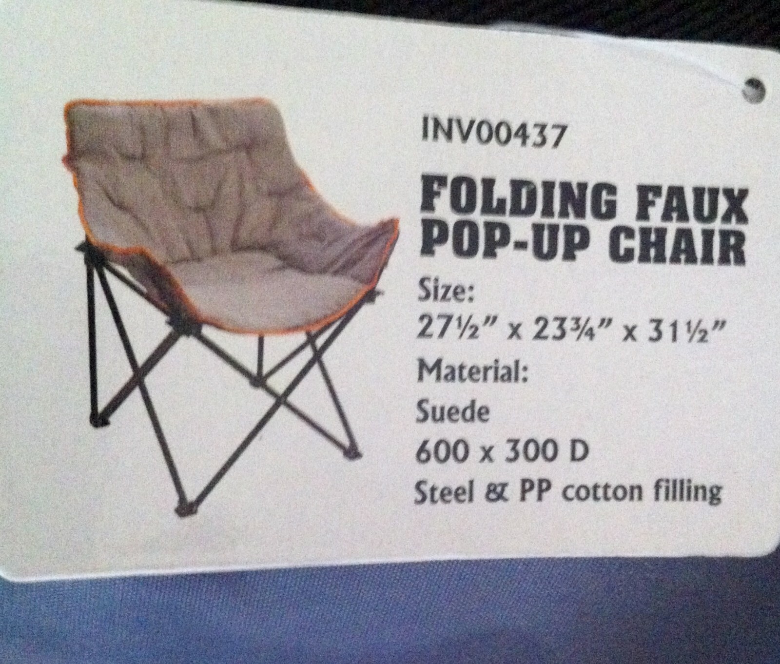 Outdoor Adventure Folding Faux Pop Up Chair