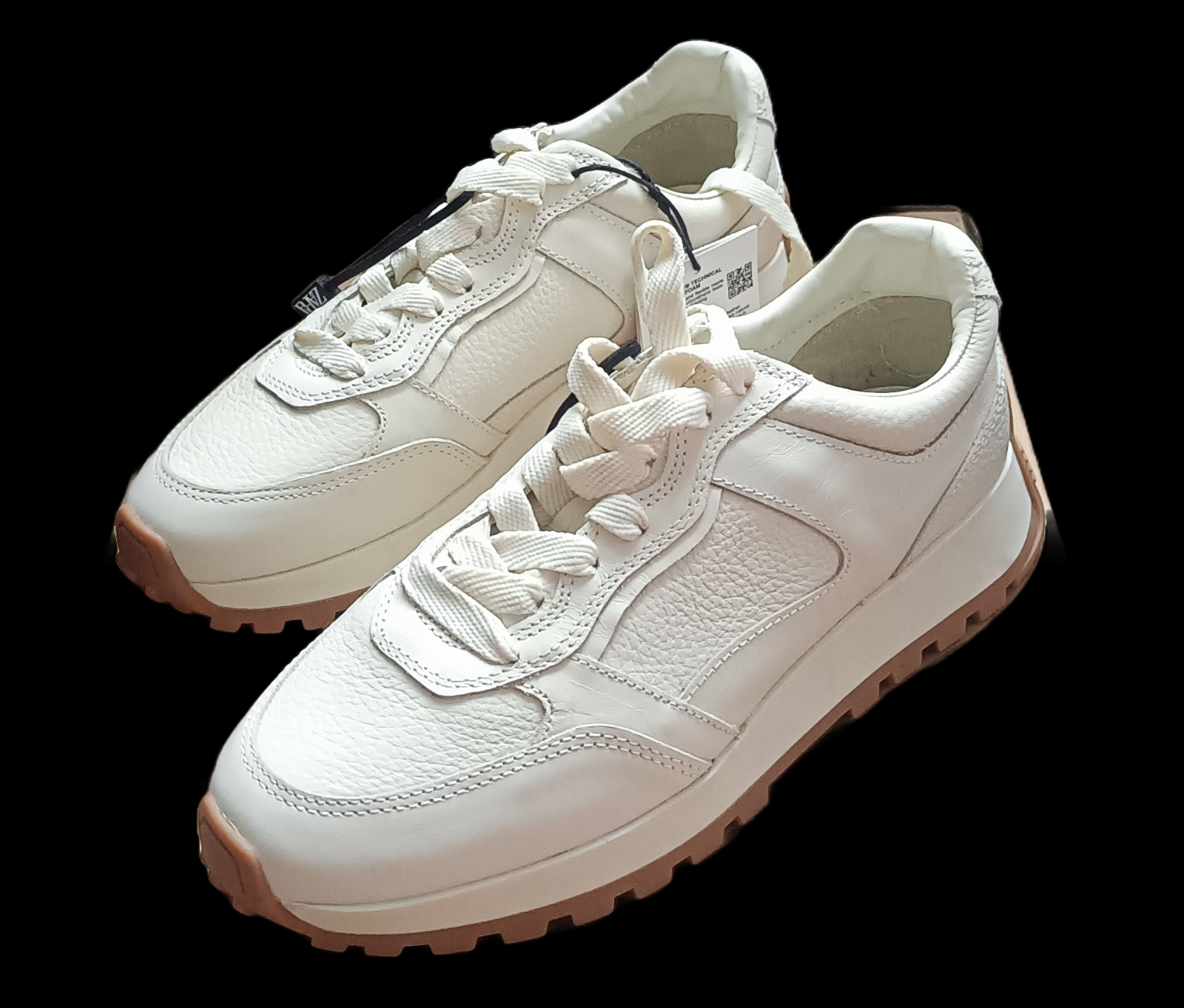 らさら NWT Zara Leather Sneakers Lace-Up Off White Ivory Size 6 | eBay