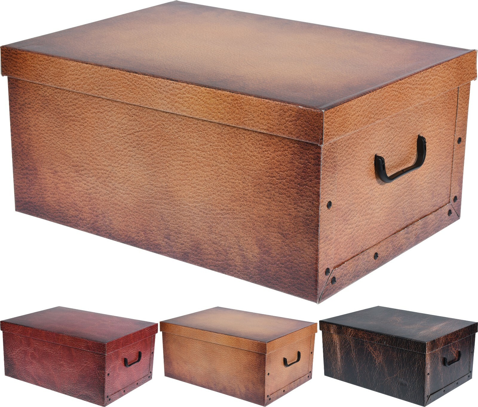 Lovely Large Leather Design Cardboard Storage Boxes With Lids
