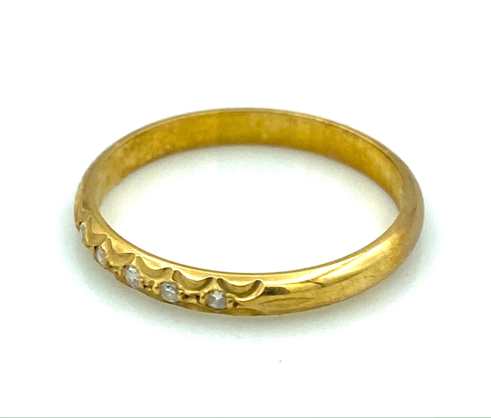 Bague Alliance En Or 18 Carats Blanc - Diamants 1,05 Carat - Poids 5,73 G, Taille 57 - Occasion