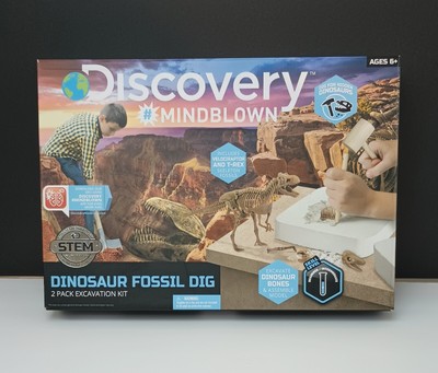 NEW (Open Box)Discovery Mindblown  Dinosaur Fossil Dig Kit  Velociraptor & T-Rex