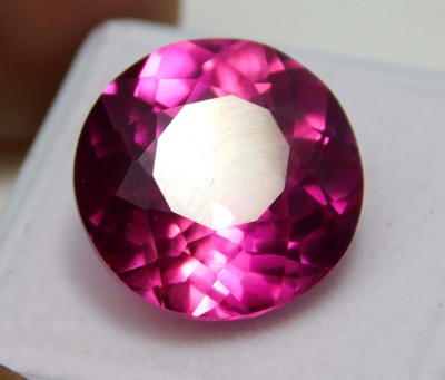 15.40 Ct Natural Beautiful Round Cut Pink Ruby Certified Loose Gemstone