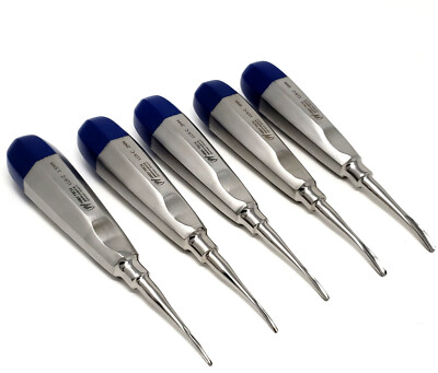 GERMAN 5 PCS CURVED DENTAL ROOT TIP EXTRACTION LUXATING ELEVATOR-1.5MM - 5MM 