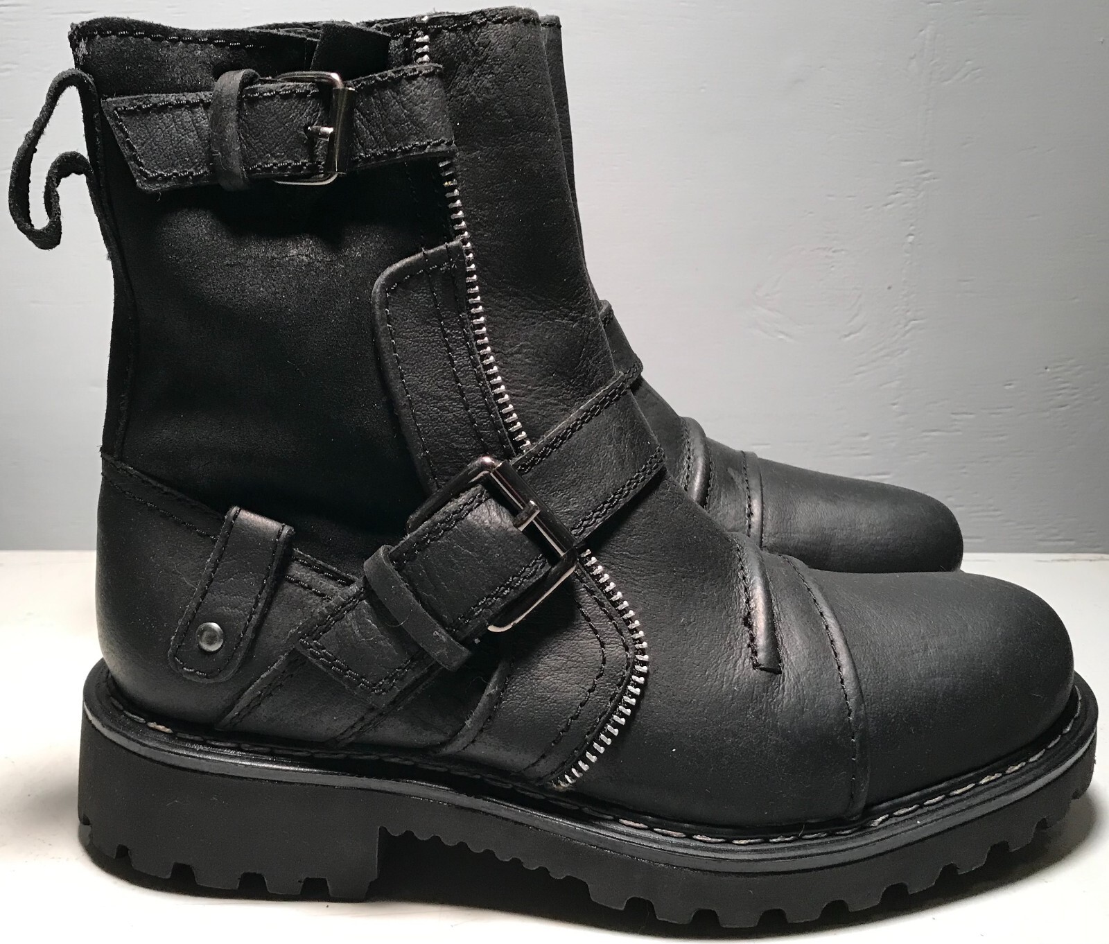 GBX VINTAGE MOTORCYCLE/BIKER BOOTS LEATHER AND SUEDE MENS SZ