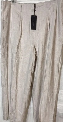 NWT Women s Plus Size Vero Moda Lined Linen Pants Curvy Tan