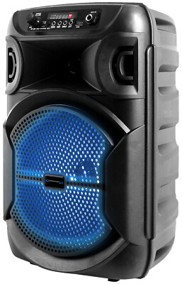 Technical Pro BOOM8 Portable Rechargeable 8'' LED Party Speaker w/Bluetooth/USB