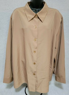 Susan Graver Womens Shirt Top Blouse Size 2X Brown NEW