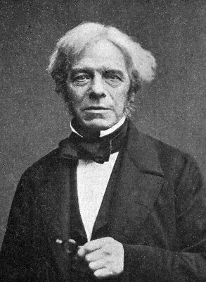 MICHAEL FARADAY *2X3 FRIDGE MAGNET* SCIENTIST PHYSICIST MAGNETIC FIELD CATHODE