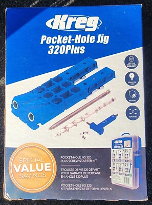 Kreg Pocket Hole Jig 320 KPHJ320 PLUS Kit Set w/ Case + Bonus STARTER SCREW KIT