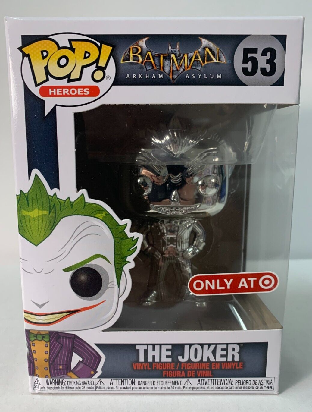 Funko Pop! Batman Arkham Asylum The Joker #53 Silver Chrome Target