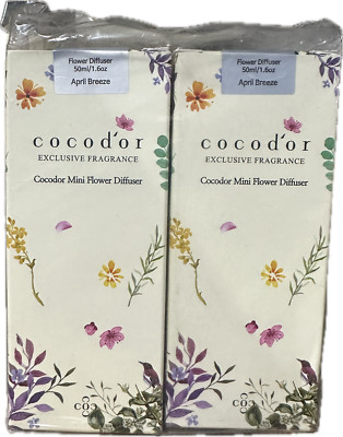 COCODOR Mini Flower Reed Diffuser/April Breeze / 1.6oz(50ml) / 2 Pack/Fragrance