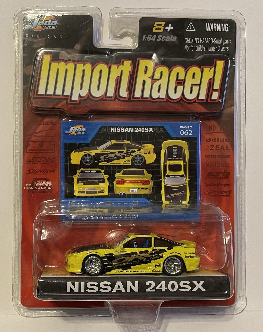 JADA TOYS NISSAN 240SX IMPORT RACER JDM DIE CAST *YELLOW