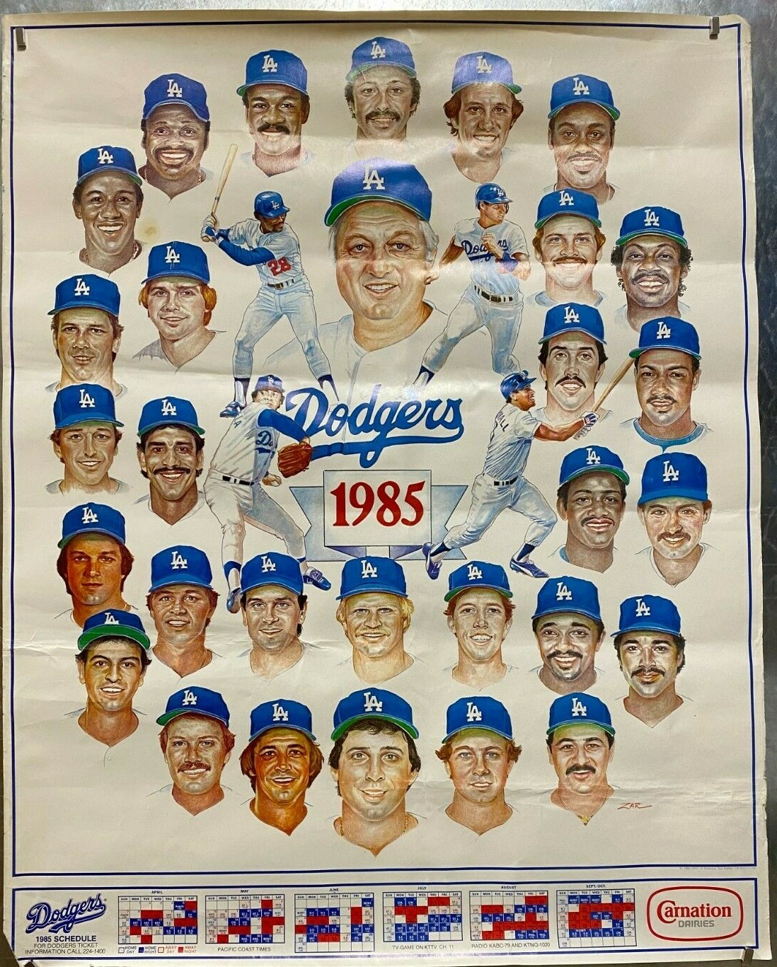 1985 Los Angeles Dodgers Team Poster 17