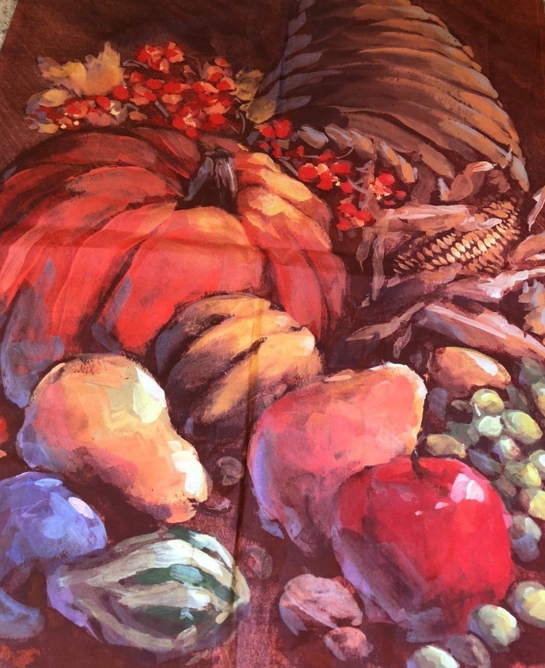 NWOT Large Halloween Thanksgiving Flag CUTE!