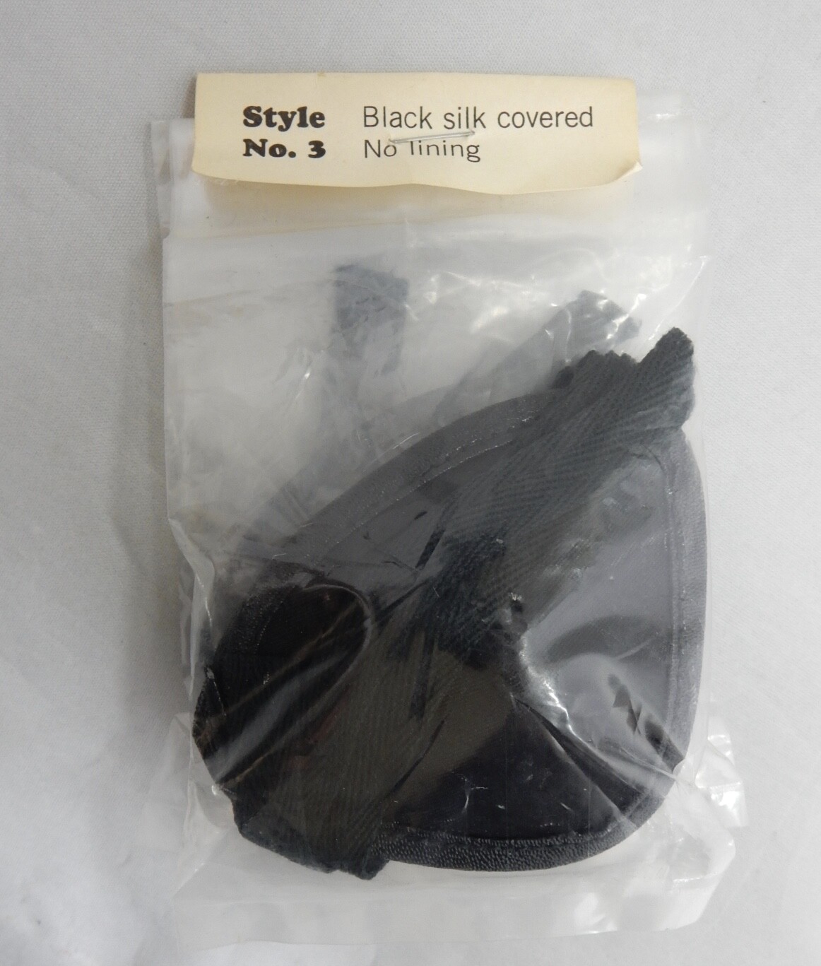 5 Vintage Black Silk Tie-On EYE PATCH Lot New Old Stock