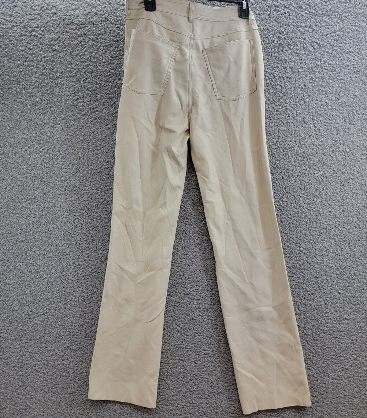 Steve Madden Loren High-Rise Faux-Leather Pants Women's 28 Bone Button Zipped - Picture 12 of 18