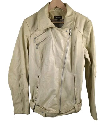 Danier Genuine leather Y2K Moto Jacket Women s Asymmetrical Zip Pocket Size L