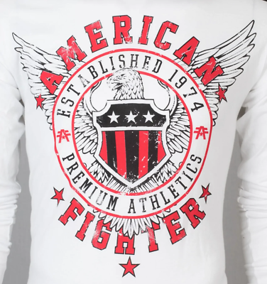 American Fighter Mens Long Sleeve Shirt EXCELSIOR Premium White S-3XL