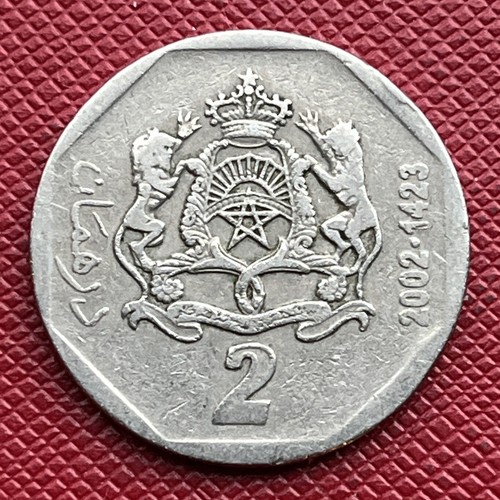 Morocco 1423 (2002) Copper-Nickel 2 Dirhams. Mohammed VI. One Year