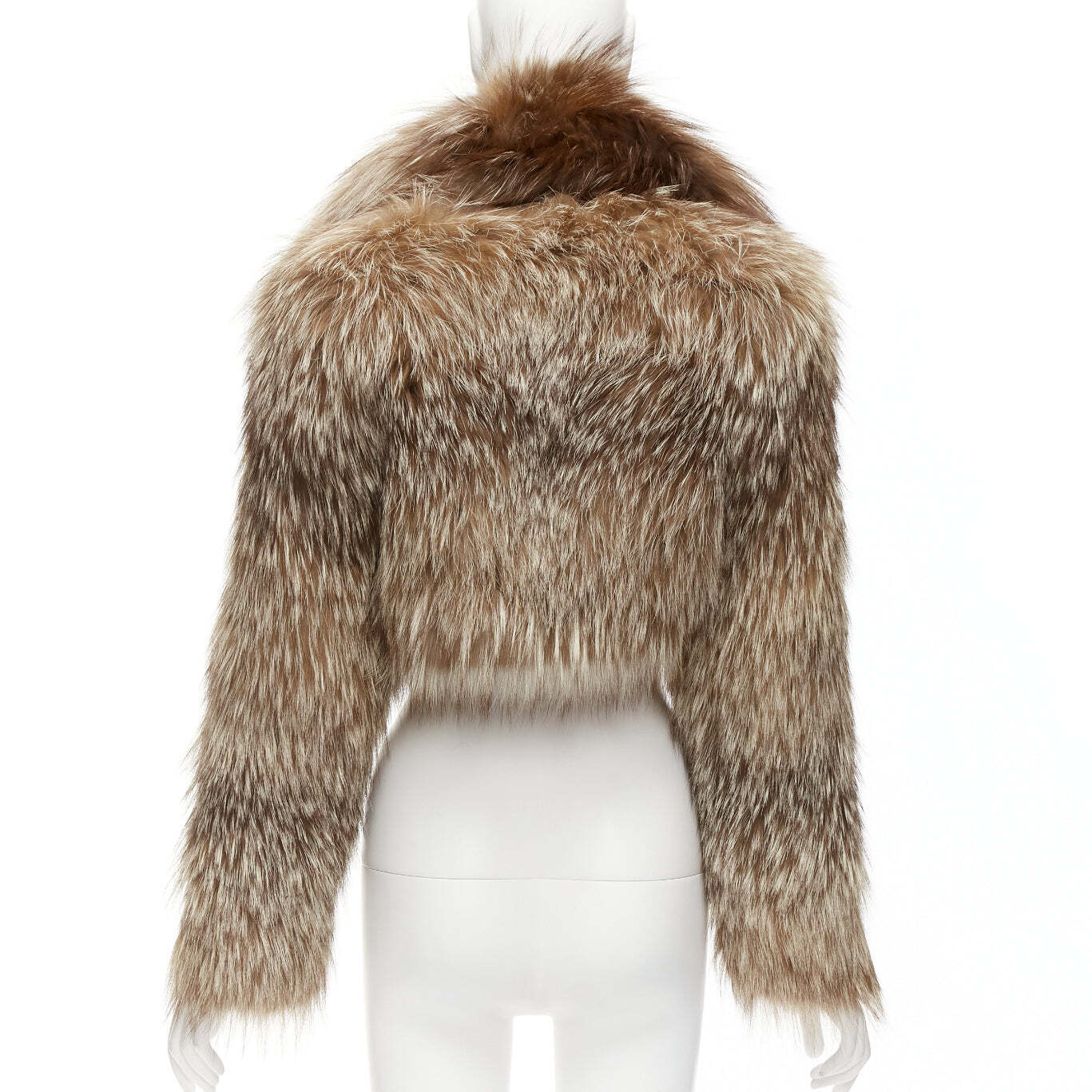 FENDI brown fur long sleeve crop jacket with detachable FENDI brown fur long sleeve crop jacket with detachable