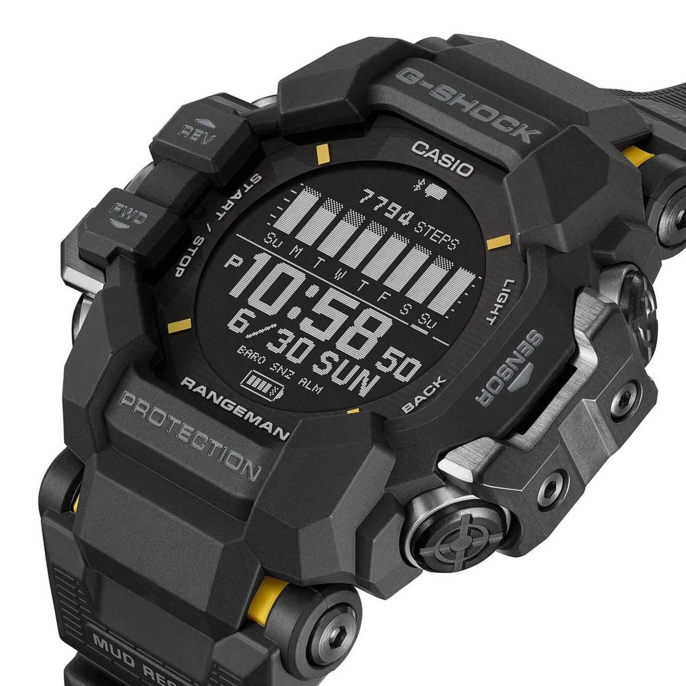 Pre-owned Casio G-shock Rangeman Gpr-h1000-1jr Bluetooth Gps Radio Solar Watch 53.2mm