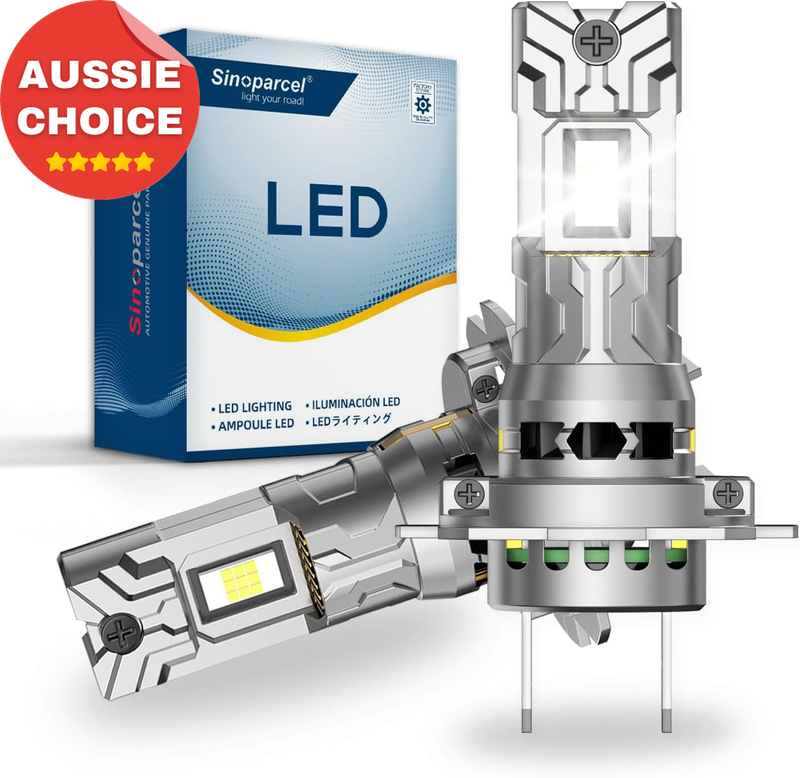 H7 LED Headlight Bulbs 6500K Bright White 400% More Brightness Mini Size 2 Pack