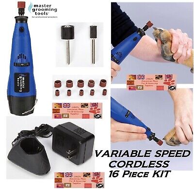 Master Grooming Tools PROFESSIONAL CORDLESS PET DOG CAT NAIL Trimmer GRINDER SET