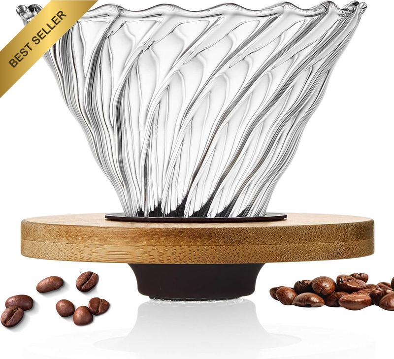 Pour over Coffee Dripper, Stainless Steel Coffee Filter with Double Layer Mesh,