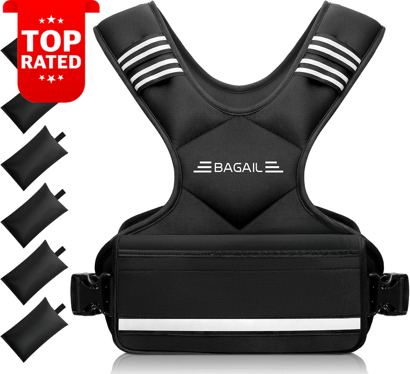 Adjustable Weighted Vest with Removable Iron Sand Bags for Gym Workouts Fitness