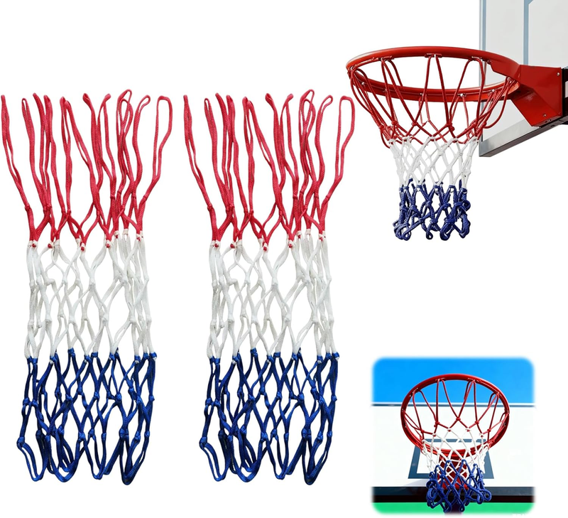 2-Pack Basketball Net Replacement, 2024 Upgraded Heavy Duty Thickened Profession