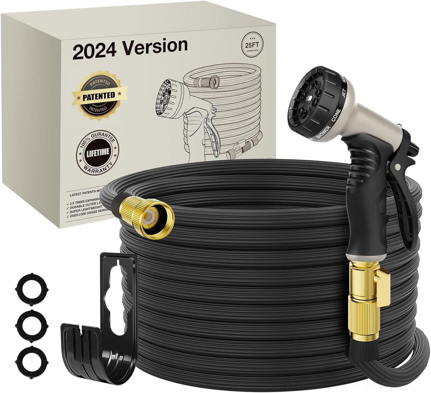 25ft Expandable Garden Hose Leak Proof With 40 Layers New