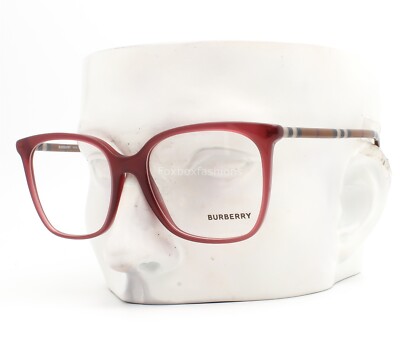 Burberry B 2367 4018 Eyeglasses Glasses Louise Bordeaux Red / Classic Plaid 52mm