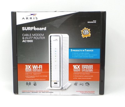 Arris SURFboard AC1900 Cable Modem & WiFi Router DOCSIS 3.0 SBG6900-AC White