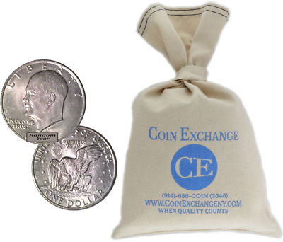 $100 Face Value Bag Copper Nickel Clad $1 Eisenhower IKE Dollars Full Dates