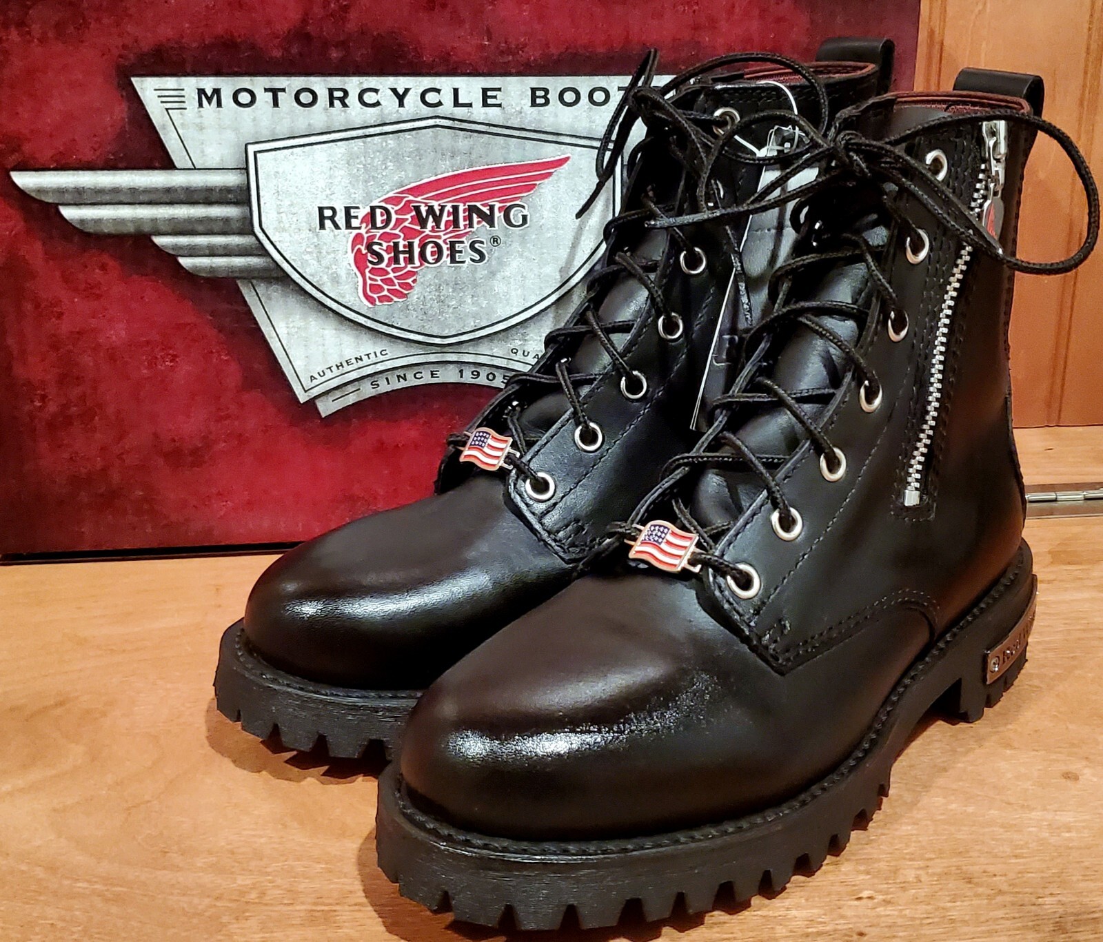 Red Wing 1668 Motorcycle Boots Size 6 Wide (Soft Toe) (USA Red Wing 1668 Motorcycle Boots Size 6 Wide (Soft Toe) (USA