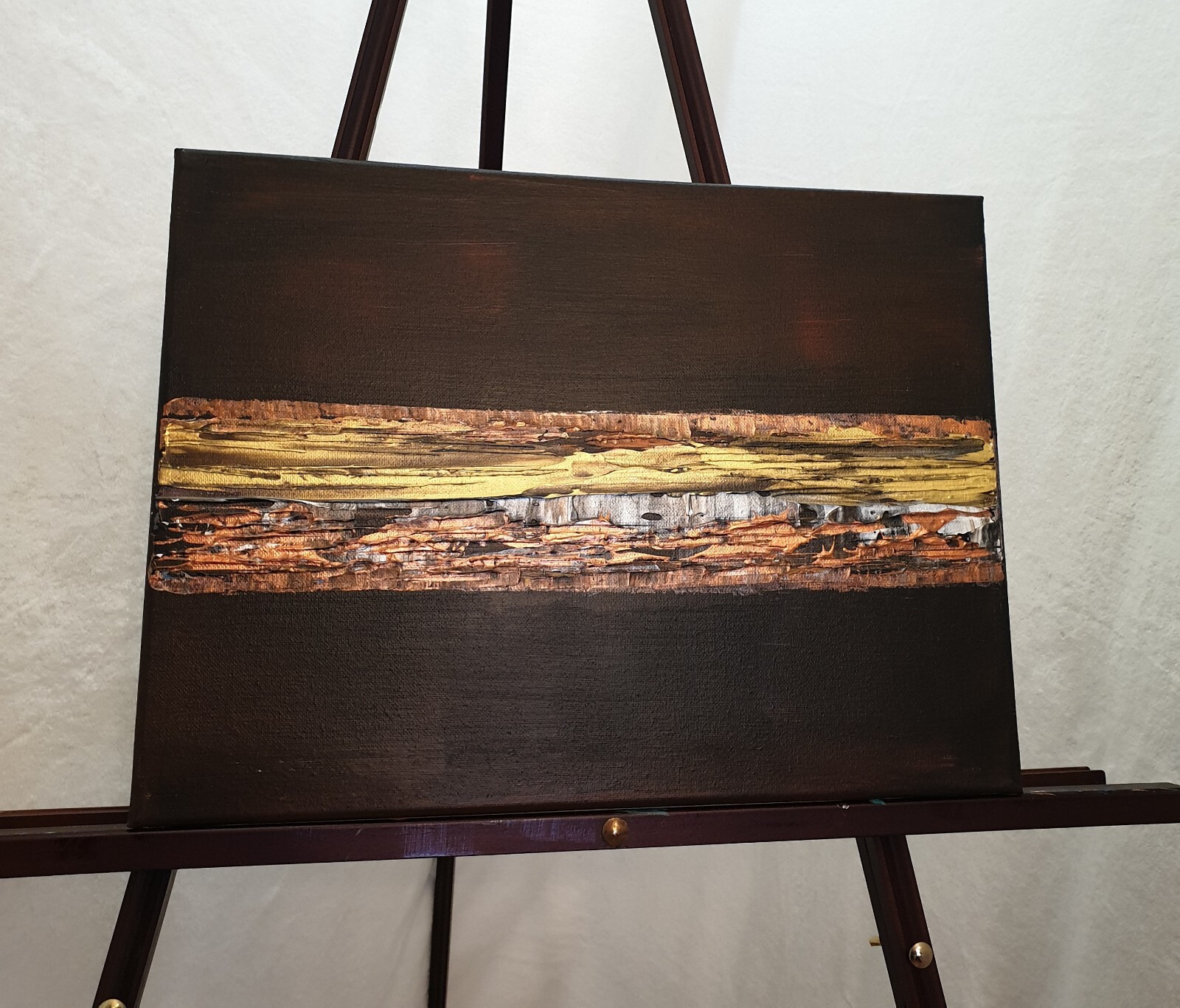 Modern Original Metallic See Video Abstract Acrylic Painting Canvas 12x16