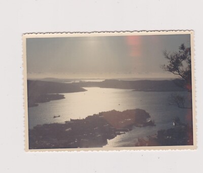 Snapshot argentique couleurs vue Bergen Norvège bateau mer soleil