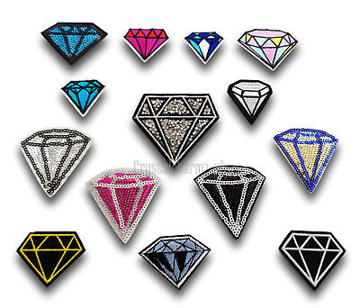 Diamond Gem Iron / Sew On Patch Badge Applique Motif  Up to 30% off UK