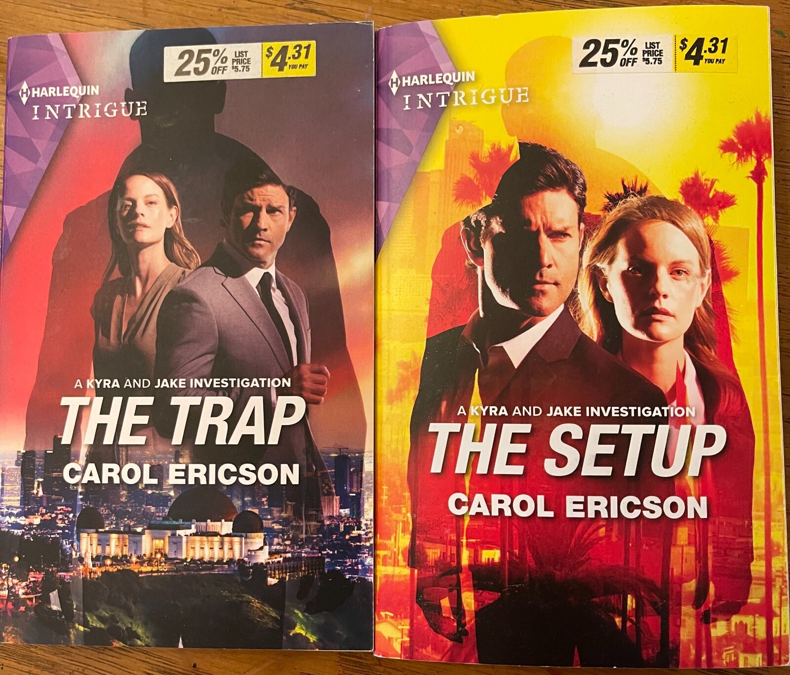 Lot of 2 Kyra and Jake Intrigue Novels Harlequin The Trap The Setup