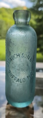 Unrated Aqua J Stauch Son Hutch Hutchinson Bottle Buffalo New York NY Erie Count