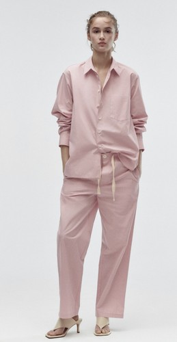 FX FR CT 14 ZARA 新品未使用 Zara SS23 Poplin Shirt With Pocket 100% Cotton Light Pink