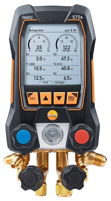 Testo 570s Smart Digital Manifold with Bluetooth, -15 to 870 psi, -58 to