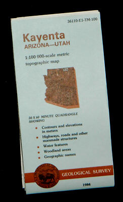 USGS, Kayenta, Arizona Utah 1:100K metric topographic series (1984, folded map)