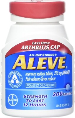 ALEVE 200 TABLETS 220mg NAPROXEN SODIUM (NSAID) E-Z OPEN ARTHRITIS CAP EX 01/26+