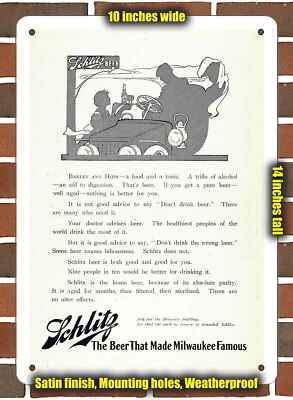 Metal Sign - 1908 Schlitz Beer- 10x14 inches