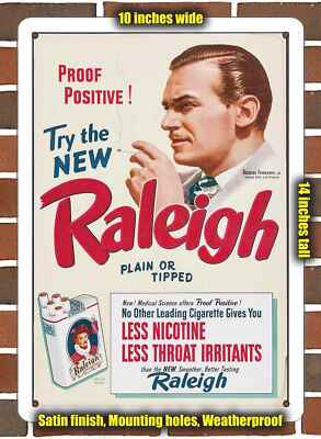 Metal Sign - 1934 Raleigh Cigarettes- 10x14 inches